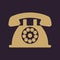 The phone icon. Telephone and support, hotline, helpdesk symbol. Flat