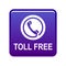 Phone icon toll free button