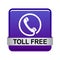 Phone icon toll free button