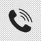 Phone icon vector, contact, support service sign on isolated background. Telephone, communication icon in flat style.