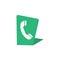 Phone icon vector. Telephone icon symbol isolated. Call icon vector illustration on green background