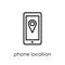 Phone Location icon. Trendy modern flat linear vector Phone Location icon on white background from thin line Maps and Locations c