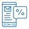 Phone Message about Percent doodle icon hand drawn illustration