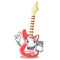 With phone miniature guitar electric in the cartoon shapes