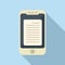 Phone newspaper icon flat vector. Smart online