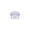 Phone old retro office helpline line icon. Vintage hotline contact