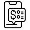 Phone online refund icon outline vector. Cash back