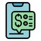 Phone online refund icon vector flat