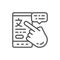 Phone with online translation line icon.