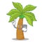 With phone palm tree character cartoon