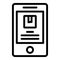 Phone parcel order icon outline vector. Claim fill