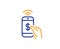 Phone Payment line icon. Dollar pay sign. Vector