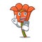 With phone poppy flower character cartoon