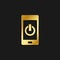 phone, power gold icon. Vector illustration of golden style