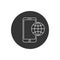 Phone roaming line icon in flat style. Roaming symbol for your web site design, logo, app, UI