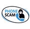 Phone scam sign on white background