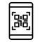 Phone scan qr price code icon, outline style