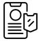 Phone secured icon outline vector. Private internet