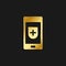 phone, security gold icon. Vector illustration of golden style
