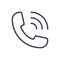 Phone sign call outline icon vector for web, app. Cell and telephone symbol