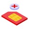 Phone sim card icon isometric vector. Mobile cellphone