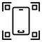 Phone snapshot icon outline vector. Zoom app