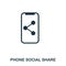 Phone Social Share icon. Flat style icon design. UI. Illustration of phone social share icon. Pictogram isolated on