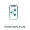 Phone Social Share icon. Flat style icon design. UI. Illustration of phone social share icon. Pictogram isolated on