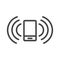 Phone Sound off or on Icon depicting lines showing sound