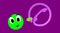 Phone symbol. Emoticon, green doll with expression. Nice personage inviting communication.