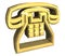 Phone symbol in gold - 3D