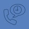 Phone talk duration color linear icon