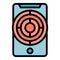 Phone target benchmark icon vector flat