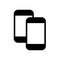Phone transfer symbol flat black line icon, Vector Illustration