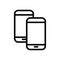 Phone transfer symbol line icon, Vector Illustration