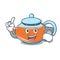 With phone transparent teapot character cartoon