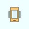 phone, vibrate color vector icon, vector illustration