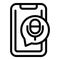 Phone virtual assistant icon outline vector. Voice control command