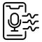 Phone voice control icon, outline style