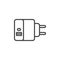 Phone wall charger line icon