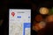 Phone with Yandex Maps icon on screen with blurry background. Los Angeles, California, USA - 30 November 2019, Illustrative