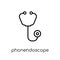 Phonendoscope icon. Trendy modern flat linear vector Phonendoscope icon on white background from thin line Health and Medical col