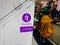 phonepe logo mobile instant payment gateway displayed on cloth store in India Dec 2019