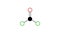 phosgene molecule, structural chemical formula, ball-and-stick model, isolated image colorless gas