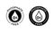 Phosphate free vector icon. Vector phosphate free product label, drop 0 percent seal