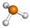 Phosphine phosphane, PH3 molecule. Used as reagent in chemistry and as fumigant in agriculture.