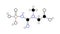phosphocreatine molecule, structural chemical formula, ball-and-stick model, isolated image creatine phosphate