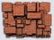 Photo 3D cubes effect bricks. 3D rendering.