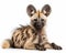 photo of aardwolf isolated on white background. Generative AI