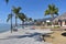 Photo of the Ajijic boardwalk, a basketball court and Lake Chapala